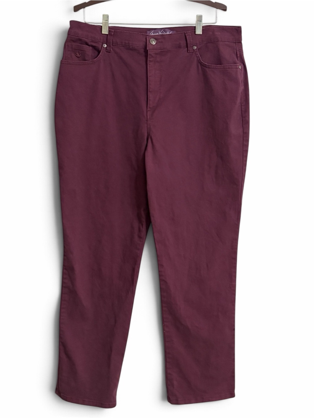 Liz Claiborne Amanda Straight-Leg Jeans in Deep Plum Sz 16